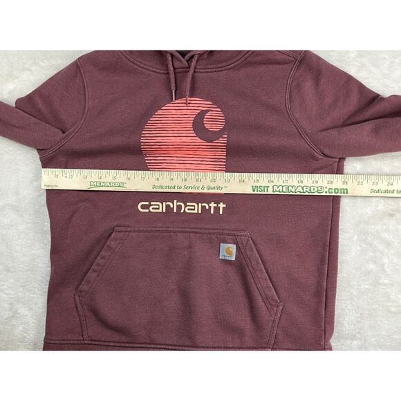 Carhartt Hoodie Women's Medium Rain Defender Relaxed Fit Graphic Sweatshirt - Picture 4 of 7